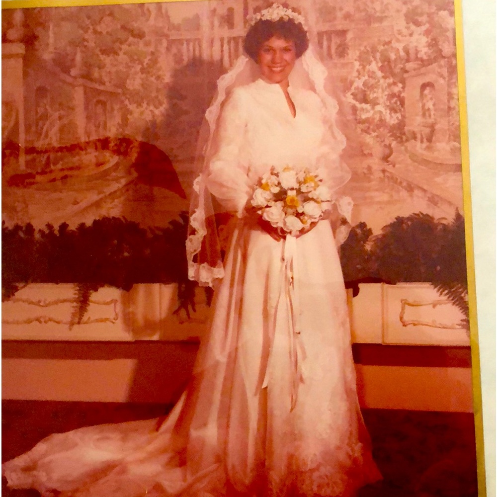 Vintage wedding gown Some vintage spots and normal wear and tear. As shown